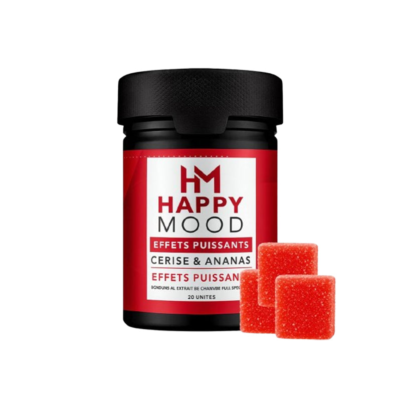 Gummies Rouge Cerise & Ananas - 25mg CBD 5mg THC - HAPPY MOOD